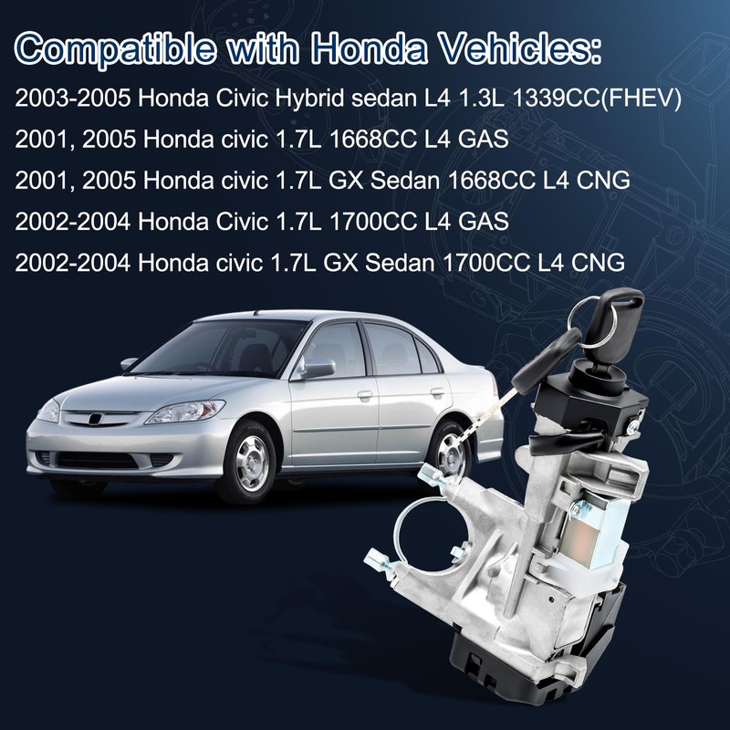 Ignition Assembly - Ignition Lock Cylinder & Housing with 2