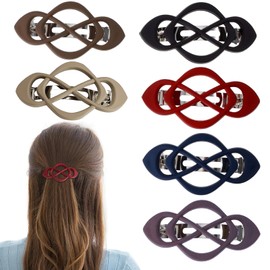 6 Pcs Flat Barrettes Hair Clips, Vintage French Barrette Clips For Women,Lay Flat Hollow Hair Clip,Strong Hold Hollow Curved French Barrette Hair Clip For Thin Long Short Fine Thick Hairs Accessories