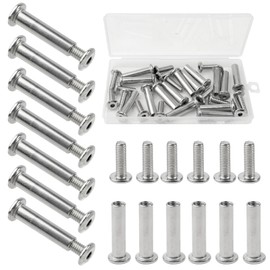 Pack of 30 furniture connectors, sleeve screws, M4 x 32-42 mm, furniture screws, cabinet connectors, connecting screws for furniture, cabinets, cupboards, wooden boards