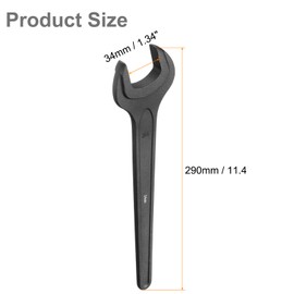 sourcing map Single Open Ended Spanner Wrench, 34mm, Thicken CR-V Steel Open End Wrench Tool for for Automotive Repair and Furniture Assembly, Black