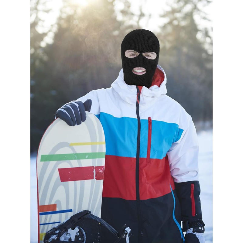 SATINIOR 3 Holes Full Face Cover Outdoor Balaclava Knitted Neck