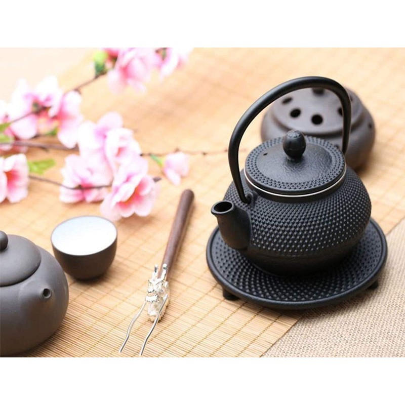 HwaGui Cast Iron Teapot Trivet with Rubber Pegs for Kitchen