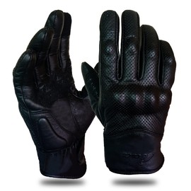 aaasportx Motorcycle Gloves Men's Leather with Touchscreen Function - Protectors Motorcycle Gloves for Men and Women for Summer, Breathable Motorcycle Gloves with Non-Slip Pads (Small)