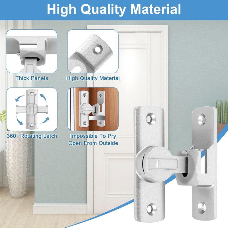 Luminous Door Bolt Sliding Lock, Pack of 2 Bedroom Snap