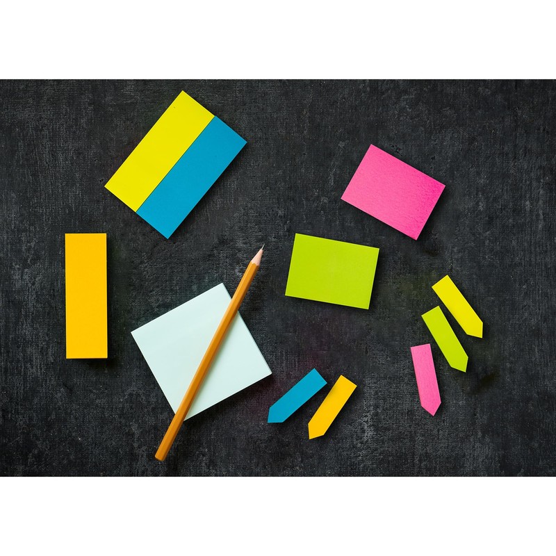 Desk Tech Sticky Notes and Tabs, 10 Pads, 25 Sheets/Pad