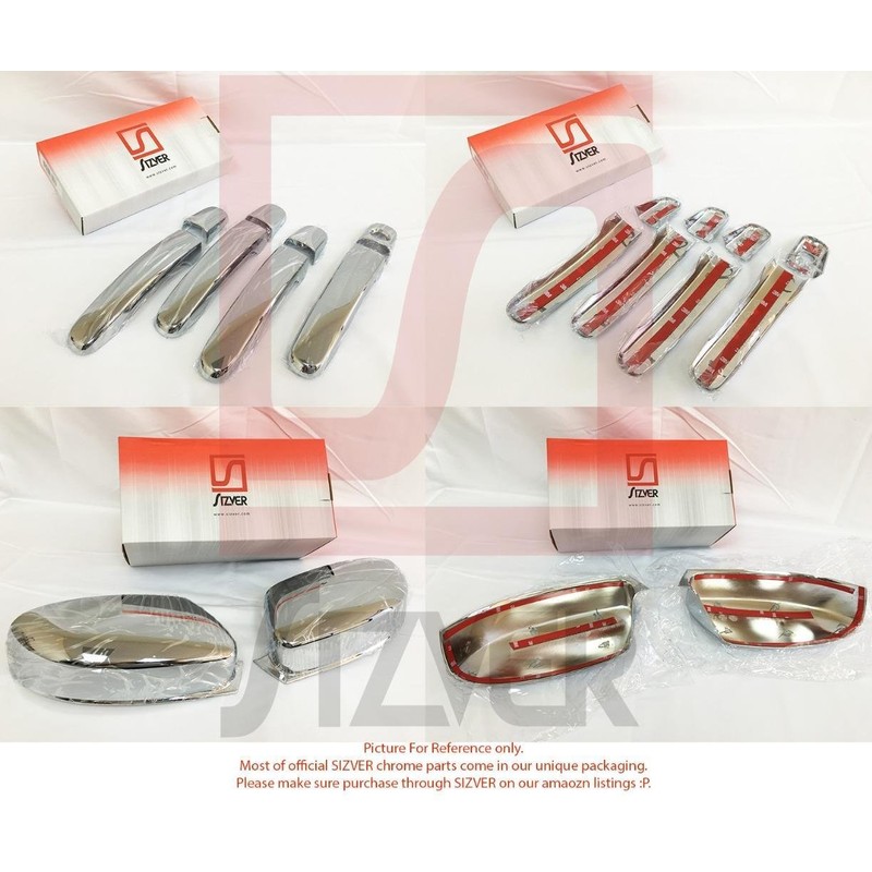 SIZVER Chrome Door Mirror+Handle Covers for 2007-2011 Honda CR-V