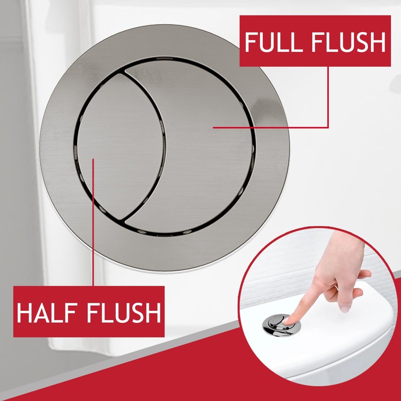 SPARES2GO Universal Toilet Cistern Dual Flush Push Button Kit for