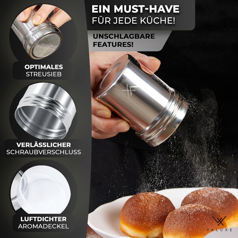 VALUXE® Icing Sugar Shaker Set in 2 Sizes - Stainless