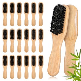 20 Pcs Boar Bristle Hair Brush Bulk Soft Boar Bristle Hairbrush for Women and Men, Natural Wooden Handle Brushes for Thick Hairs Smoothing Flyaways Pe
