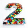 Paper Mache Cardboard Number Fillable Cutout Tray Sweet Chocolate Jelly