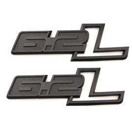 2pcs 6.2L Emblems Side Fender 3D Decal Logo Replacement for F-150 Raptor Matte Black