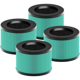 MK01 & MK06 True HEPA Filter Replacement Compatible with Aroeve MK01, MK06, ToLife TZ-K1 and Kloudi DH-JH01 Air Purifier, Pet Dander Version, Green, 4 Pack