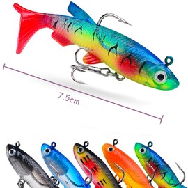SSyang Bait, 5 Piece Artificial Bait, Bait Set, Fishing Lure, Bait, Trout, 4.9 cm, Fishing Lure with Triple Hook, Trout Fishing Spinner Fishing Lure Set, for Freshwater Saltwater Fishing (Multiple