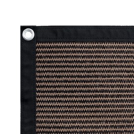 Shatex 90% Sun Shades for Patios 12x 12ft Shade Fabric Sun Shade Cloth Taped Edge with Grommets Sun-Block Mesh Shade for Pergola Cover Canopy Mocha, 12 Bungee Balls