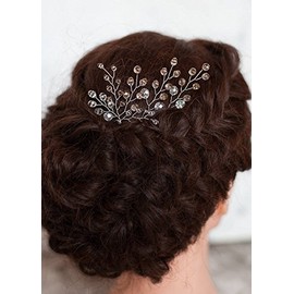 FXmimior Bridal Women Champagne Vintage Rhinestone Wedding Party Hair Pins Cilps Crystal Hair Accessories(pack of 3)