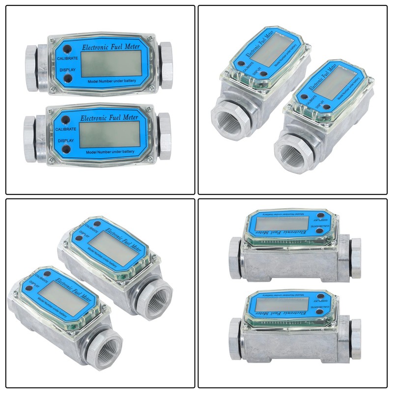 waltyotur 2PCS 1 Inch Digital Fuel Flow Meter, 2.6-26 GPM