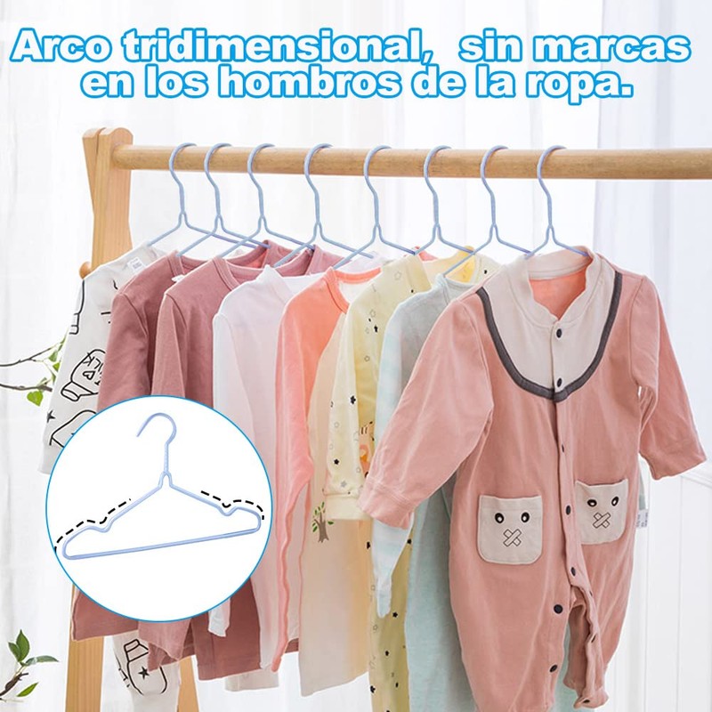 KIROTLA 30 Ganchos para Ropa Azul Perchas Antideslizantes para Ropa