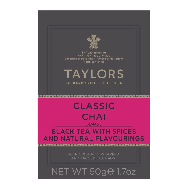 Taylors Chai Tea Bags 20 Count Rich Spices Black Tea