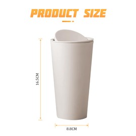 JNNJ Car Trash Bin, Car Mini Rubbish Bin with Lid, Plastic Car Universal Mini Rubbish Bin, Portable Car Rubbish Bin, Suitable for Cars, Bedrooms (Khaki)