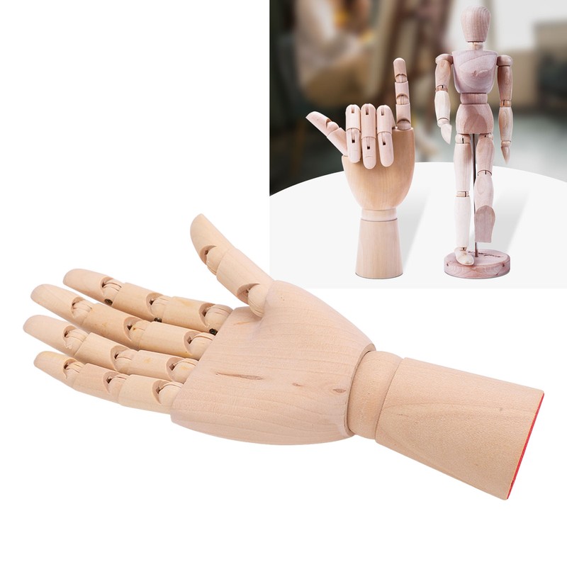 Wood Mannequin Hand Flexible Joints Fingers Drawing Mannequin Hand for