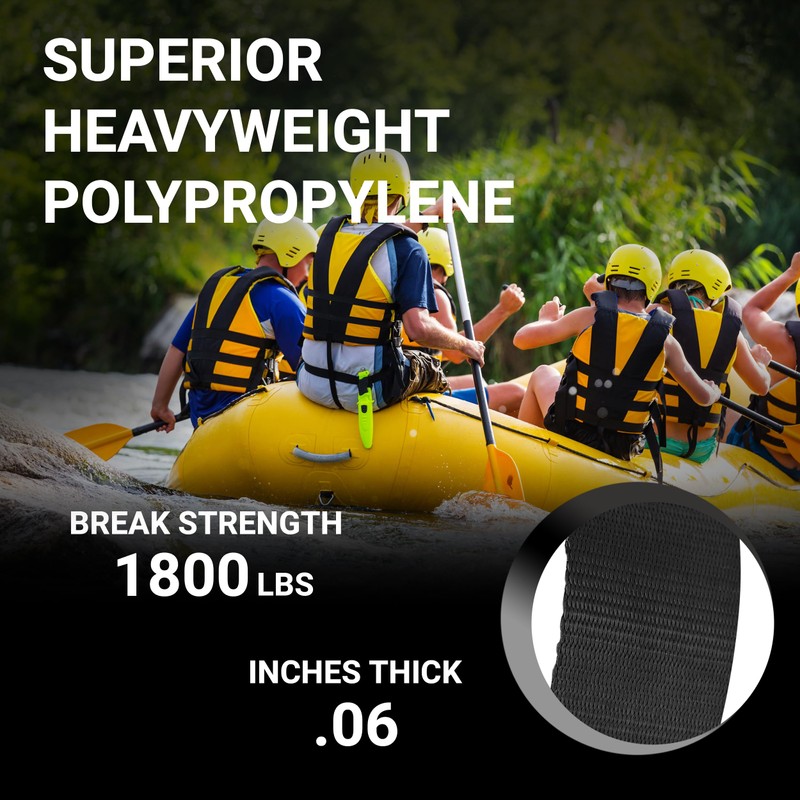 Strapworks Heavyweight Polypropylene Webbing - Heavy Duty Poly Strapping for