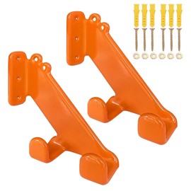 2 Pack Chainsaw Wall Mount Holder, Heavy Duty Storage Brackets Chainsaw Hanger, Chainsaw Holder Garage Organization Garage Storage Shed Organizer Mounted Chainsaw Rack Orange