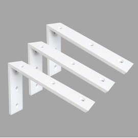 Heavy Duty 3/8" Thick White Granite Countertop Support Bracket 3 Pack - 10"x6"x2.5" Shelf L Bracket Mantel Corbels for Quartz, Granite, Wood, Concrete, Laminate Countertops