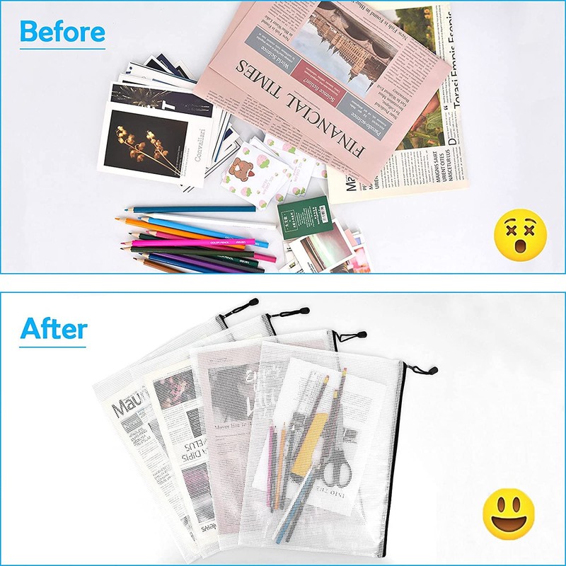 YXHZVON A4/A5/A6 Document Bag, Pack of 15 Waterproof Document Folders
