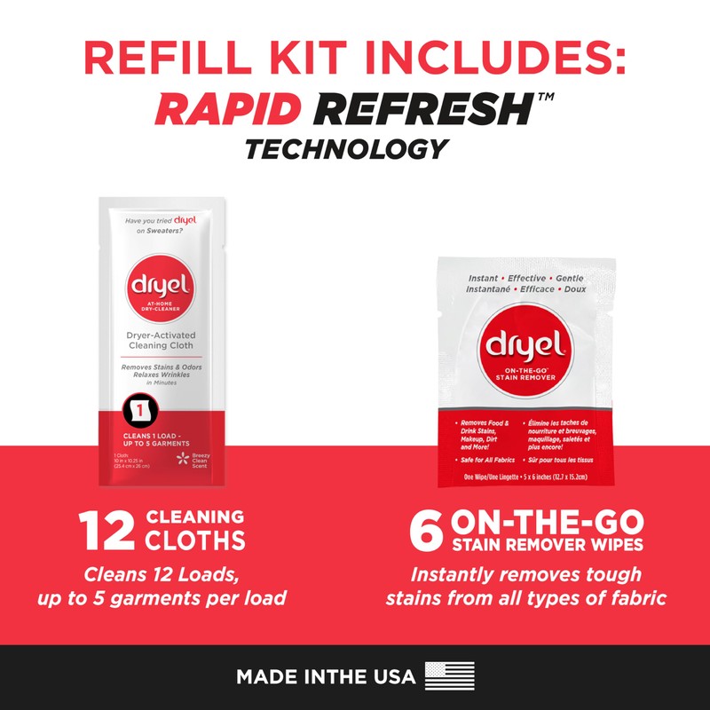dryel At-Home Dry Cleaner Refill, New and Improved, Gentle Laundry