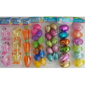 Greenbrier Formed, Glitter, Metallic, Iridescent Fillable Easter Eggs, E1-4, Select Type - Iridescent Eggs 6/Pk