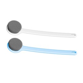 Healvian 2pcs Handle Massage Bath Brush Soft Bristle Shower Body Scrubber for Family Travel Home Use Gentle Exfoliation Relaxation Tool