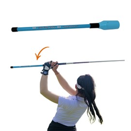 Anti-Flip Stick® Golf Swing Training Aid | Kid & Ladies Grips | Teaches Proper Impact & Swing Plane | Golf Swing Trainer | Golf Chipping Practice Aid (Blue, 14" Length - Cap Inner Diameter 0.94")