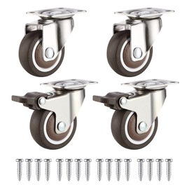 4 Swivel Castors 50 mm with Screws Heavy Duty Castors Furniture Castors Swivel Castors Rubber Castors for Furniture, Table, Trolley