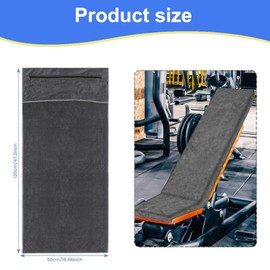YWKJDDM Gym Towel, Sports Towel 120x50cm Microfibre Towel with Zipped Pocket, Quick Dry Travel Towel for Sports Fitness Gym Camping Yoga (Grey)