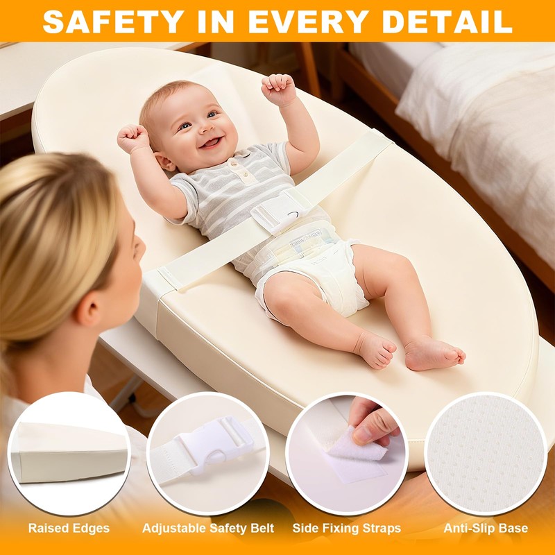 Baby Diaper Changing Pad, Wipeable Baby Changing Pad for Dresser,