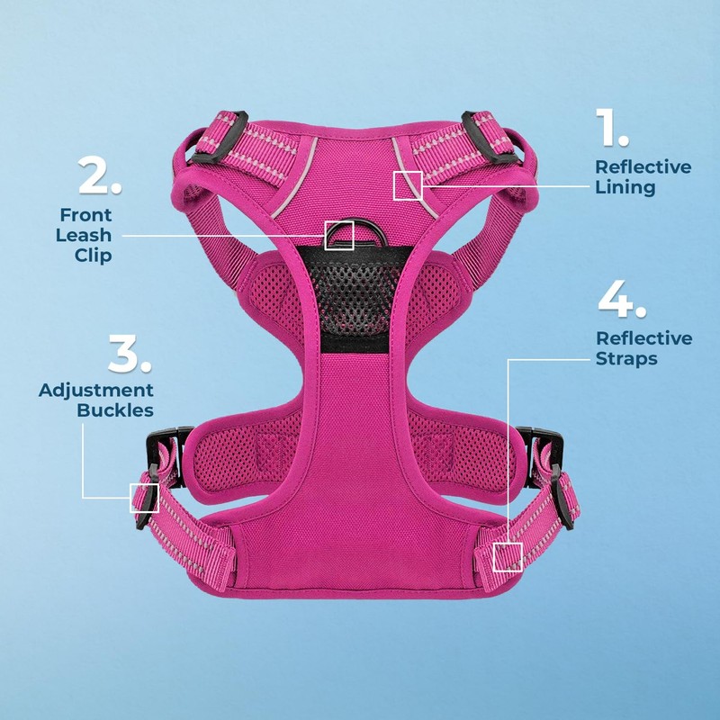 Voyager Dog Harness Dual Leash Attachment No-Pull Control Adjustable Soft