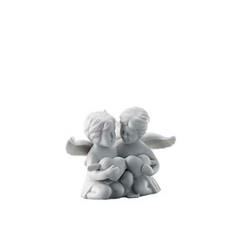 Angel Small White Matt Angel Couple with Heart