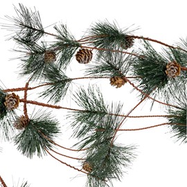 Ornativity Pinecone and Needles Garland - Pine Needles and Pinecone Rustic Xmas Holiday Decor Christmas Tree Natural Garland Decorations – 6 Ft (4 Pack)