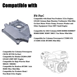 Crankcase Side Cover w/Pulse Compatible With Predator 212 Coleman B200R CT200U 200cc Mini Bike, KT196 Go Kart Baja Massimo MB200 Axis M200 Honda 6.5HP GX160 196 Hisun 196cc 212cc Engine