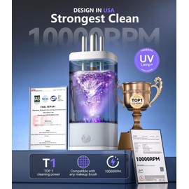 2026 Upgrade Makeup Brush Cleaner Machine【NO.1-12X Cleaning Power】Electric Makeup Brush Cleaner【International Certification - 10000RPM Turbo