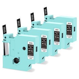 Vixic LM1600 Label Maker Tape - 3D35 Replacement for DYMO D1 Label Tape, White on Black, 1/2 Inch x 23 Ft Compatible with Dymo LabelManager 160, 280, 210D, 360D, 420P, PnP Label Maker, 4-Pack