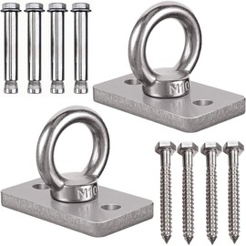 WAREMAID Set of 2 Wall Ceiling Mount Bracket for Suspension Strap, Battle Rope Anchor Ceiling Hook for Gymnastic Ring, Body Weight Strength Training System, Yoga Swing Hammock, Boxing Equipment,2800lb