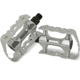 MTB Pedals Aluminium Non-Slip Bicycle Pedal Pair 9/16 Inch Thread for Mountain Bike/E-Bike/Trekking/City Bicycle Pedal Set Aluminium Bicycle Pedals EBike Bicycle Pedals Non-Slip Silver