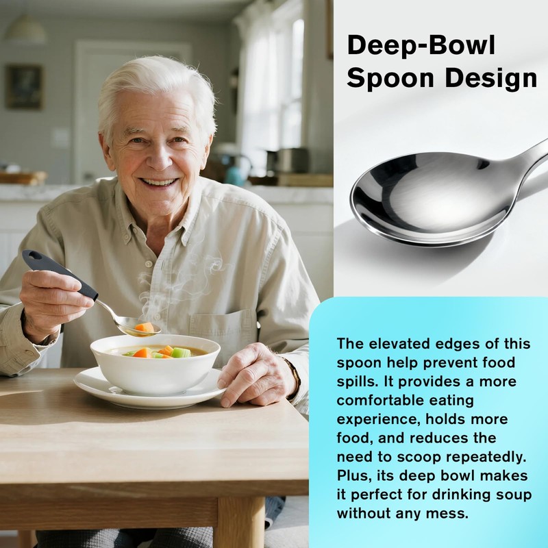 4PCS Weighted Adaptive Utensils, Parkinsons Utensils, Straight