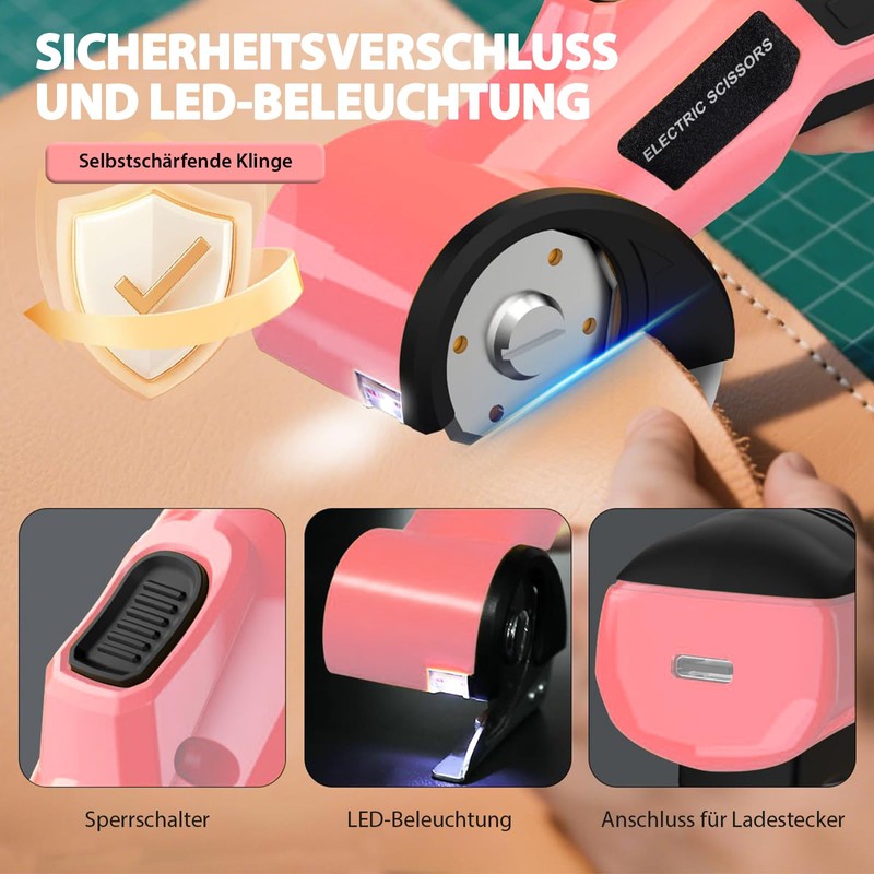AIFIZO Electric Cardboard Cutter with 3 Blades for Fabric, Leather,