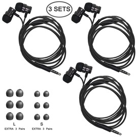 3 Packs Earbud Headphones with Remote & Microphone, SourceTon In Ear Earphone Stereo Sound Noise Isolating Tangle Free for iOS and Android Smartphones, Laptops, Gaming, Fits All 3.5mm Interface Device
