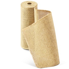 HEETA Jute Table Runner, 20 cm x 6 m, Natural Jute Ribbon Table Runner, Sold by the Metre, Can be Cut to Size for Various Desk Sizes, Table Decoration for Garden Party, Wedding