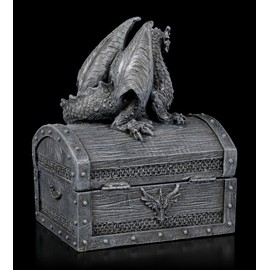 Figuren Shop GmbH Fantasy Dragon Jewellery Box - Sacred Keeper | Gothic Jewellery Box Hand Painted with Lid