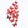 DaGou Mixed of 12PCS 3D Pink Butterfly Wall Stickers Decor