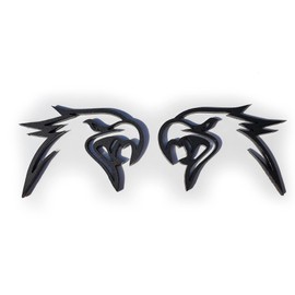 Factotum MotorSports Custom HELLHAWK Emblem for Trackhawk Fender Badge Hellcat Style Head, Matte Black
